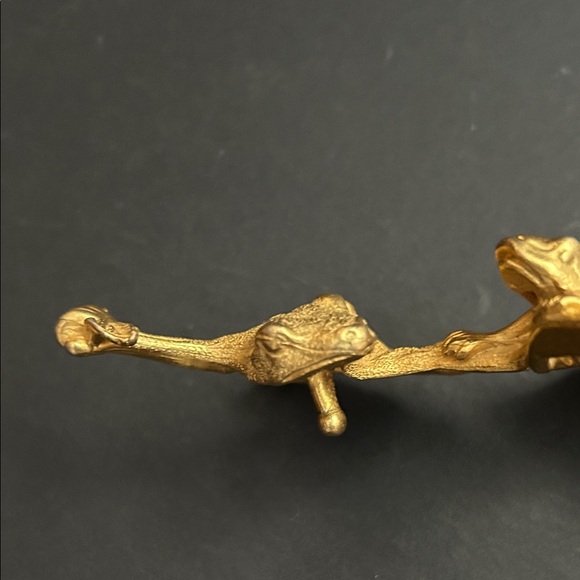 Rare Vintage Gail Labelle Gold Toned Belt Buckle, Frogs on a Lilypad, Fairycore main image 8